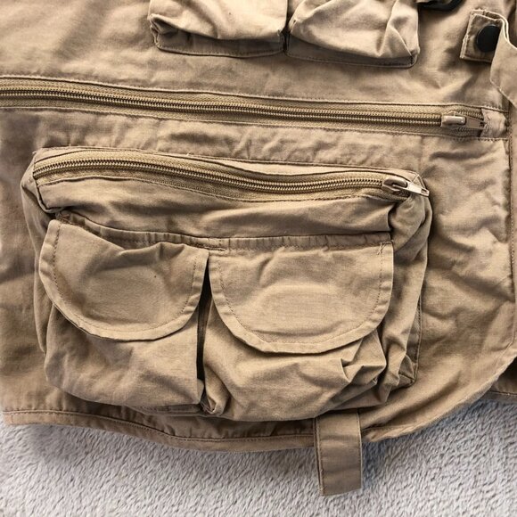 Pflueger Deluxe Mens Fly Fishing Vest Jacket XXL Tan Outdoors Full Zip Utility - Picture 6 of 11